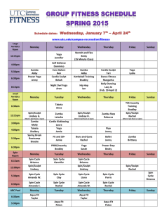 Group Fitness Schedule Spring 2015