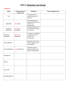 Unit 6: Adaptation and Change - Ms. Krelove