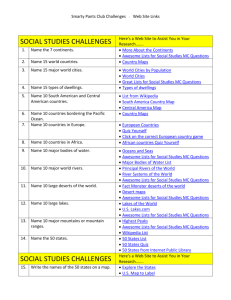 Smarty Pants Club Challenges - Web Site Links SOCIAL STUDIES