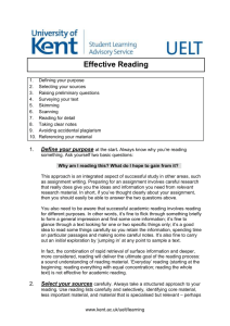 Effective reading - University of Kent