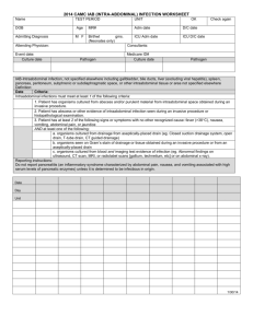NOSOCOMIAL INFECTION WORKSHEET