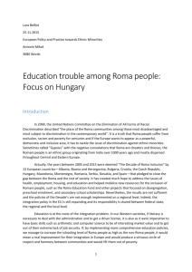 Essay Education trouble among Roma (focus on Hungary)