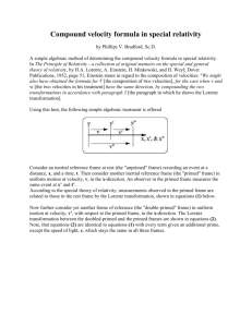 Compound velocity formula in special relativity
