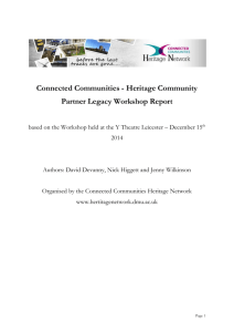 Heritage Community Partner Legacy Workshop Report
