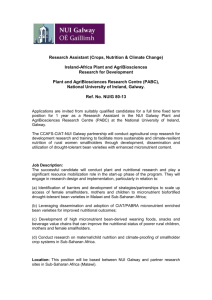Research Assistant (Crops, Nutrition & Climate Change) Ireland