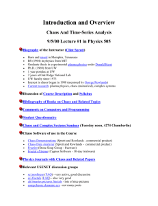 Chaos and Time-series Analysis - Lecture Notes (Sprott).