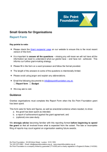 Small Grants Report Form