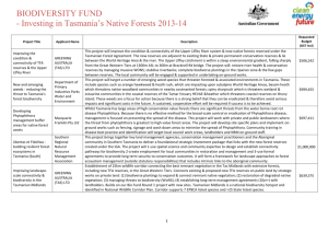 Biodiversity Fund Investing in Tasmania*s Native Forests 2013