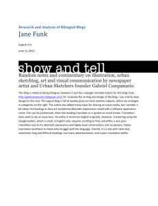 Research and Analysis of Bilingual Blogs by Jane Funk