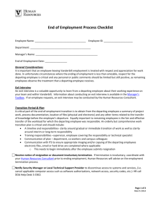 End of Employment Process Checklist