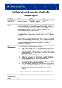 Job Description & Person Specification for: Design