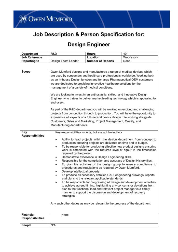 Develop A Proposed Job Descriptions And Job Specification For The Company