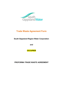 Trade Waste Agreement Form