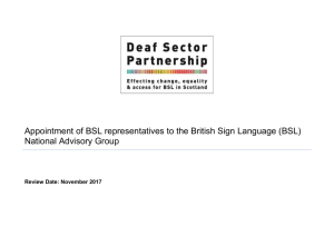 Appointment of BSL representatives to the British Sign Language