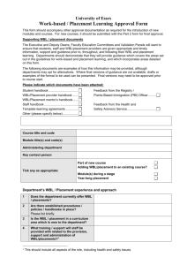 Work-based and placement learning approval form