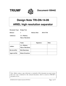 ARIEL high resolution separator