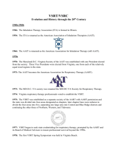 VSRT/VSRC Evolution and History through the 20 th Century