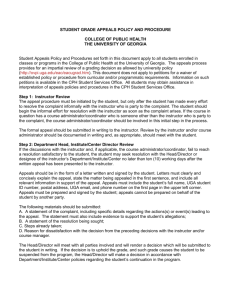 Student Grade Appeals Policy - College of Public Health