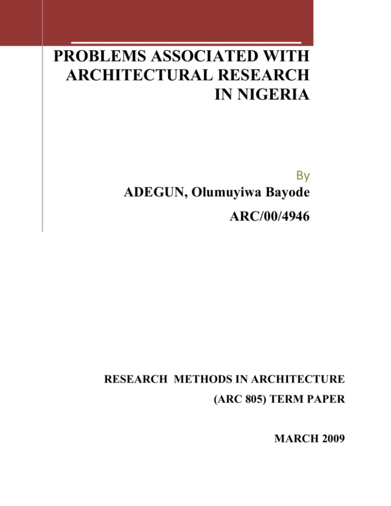 problems-associated-with-architecture-research-in-nigeria