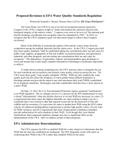 Proposed Revisions to EPA Water Quality Standards Regulation