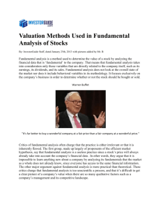 Valuation Methods Used in Fundamental Analysis of Stocks