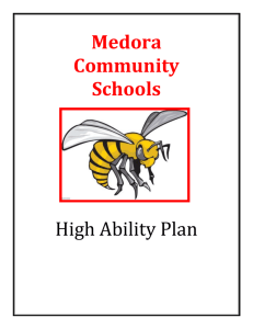 Medora Comm. Schools High Ability Plan