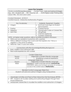 Math Lesson Plan - Integers