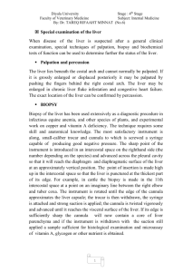 Special examination of the liver