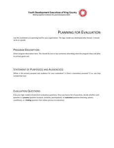 Evaluation Planning Worksheet