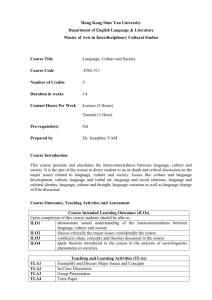 Language, Culture and Society - Hong Kong Shue Yan University