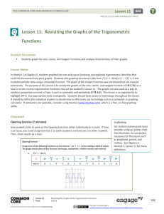 Lesson 11: Revisiting the Graphs of the Trigonometric