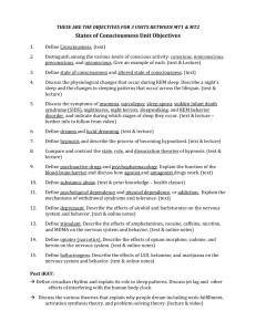 States of Consciousness Unit Objectives