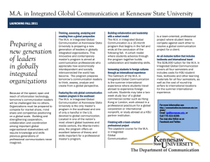 MA in Integrated Global Communication at Kennesaw State University