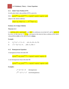 4.1 Preliminary Theory * Linear Equations