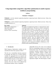 Using Imperialist competitive algorithm optimization in multi