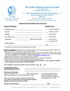 2015 Sponsor order forms - Lord of Life Lutheran Church