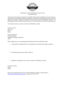 Minnehaha Academy Distinguished Alumni Award Nomination Form