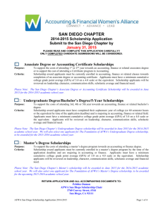 AFWA San Diego Scholarship Application 2014-2015