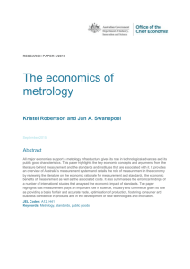 The economics of metrology - Department of Industry, Innovation