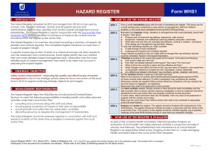 Hazard Register Form WHS1