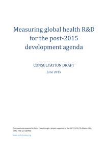 Measuring global health R&D for the post-2015