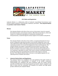 Market Rules and Regulations - Lafayette Farmers and Artisans