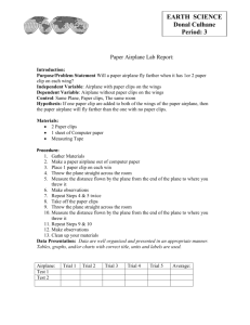 paper airplane lab Report