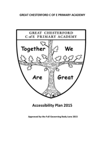 Accessibility Plan 2015 - Great Chesterford C of E Primary Academy