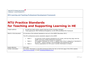 NTU Practice Standards for Teaching and Supporting Learning in HE