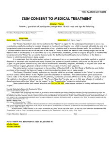 teen consent to medical treatment