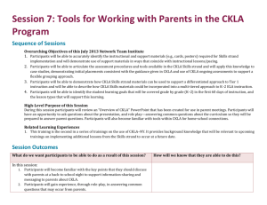 Session 7, Tools for Working with Parents in the CKLA