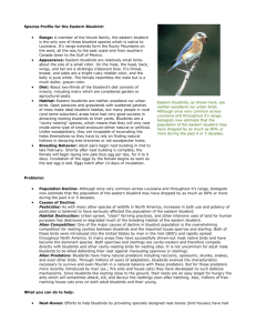Species Profile for the Eastern Bluebird: Range: A member of the