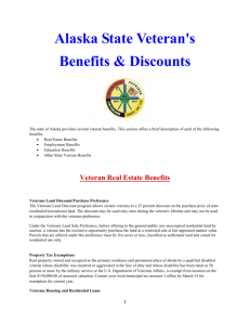 Vet State Benefits & Discounts – AK 2014