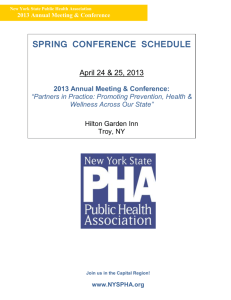 2013 Annual Meeting & Conference - New York State Public Health